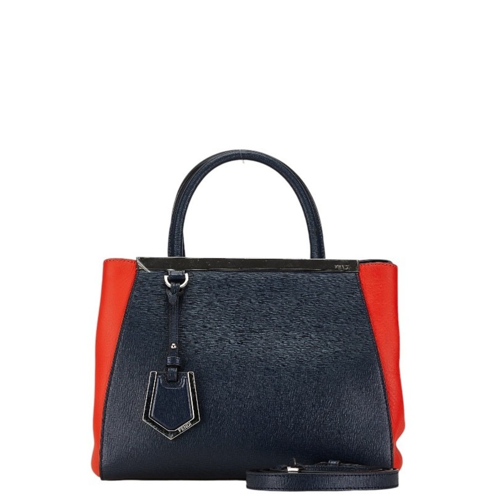 FENDI Navy Leather Shoulder Bag - Picture 2 of 12